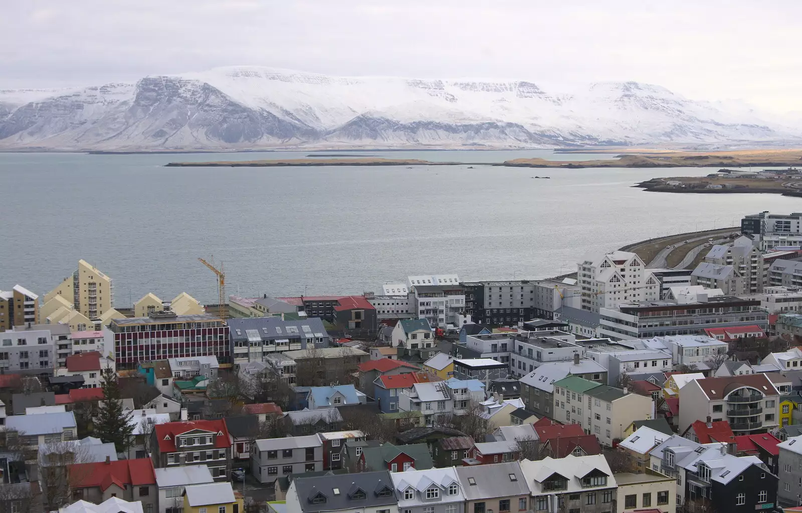 A view over the bay from the cathedral tower, from Hallgrímskirkja Cathedral and Whale Watching, Reykjavik - 21st April 2017