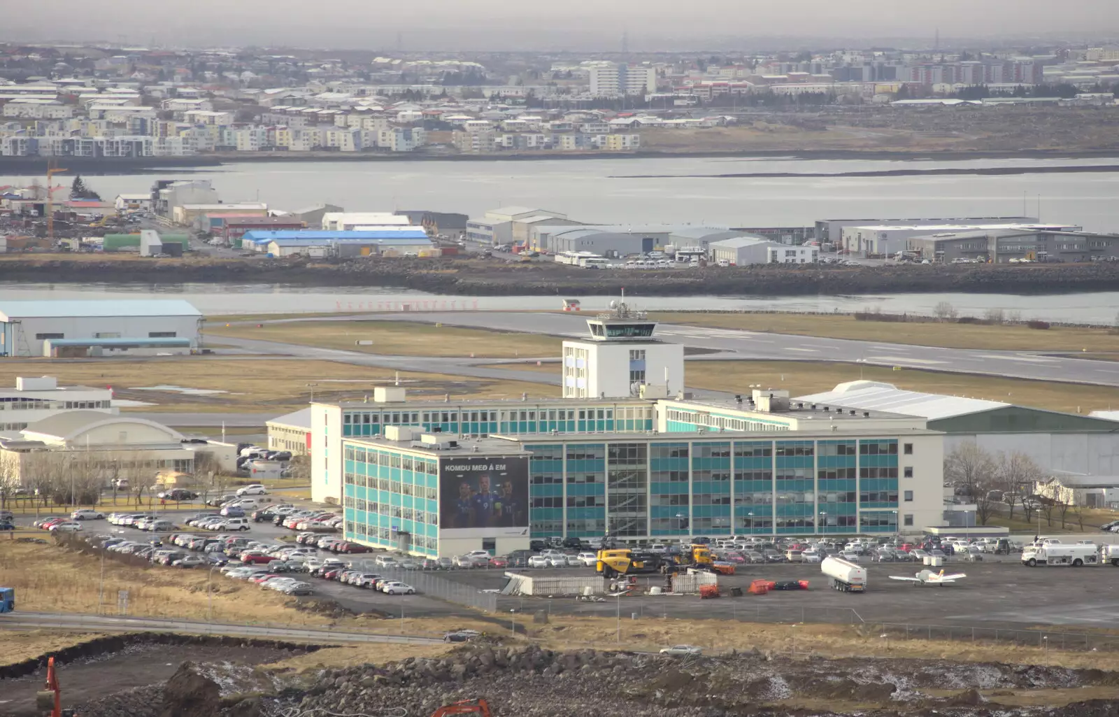 The hotel and the airport, from Hallgrímskirkja Cathedral and Whale Watching, Reykjavik - 21st April 2017