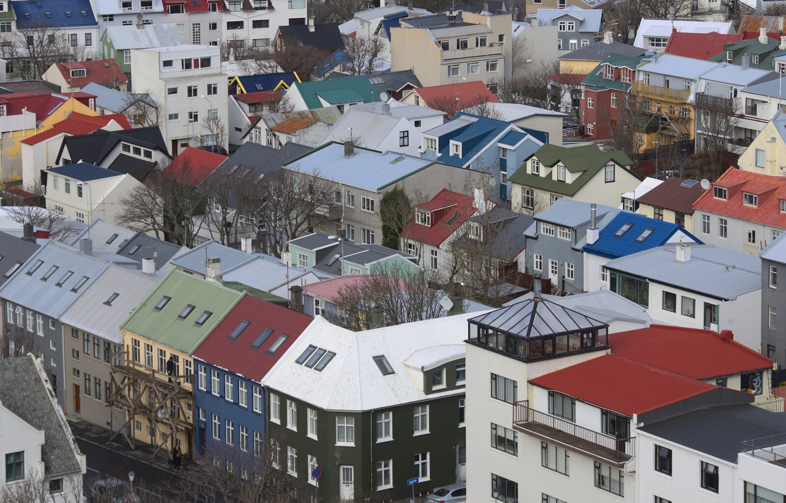 Packed colourful houses from Hallgrímskirkja Cathedral and Whale Watching, Reykjavik - 21st April 2017