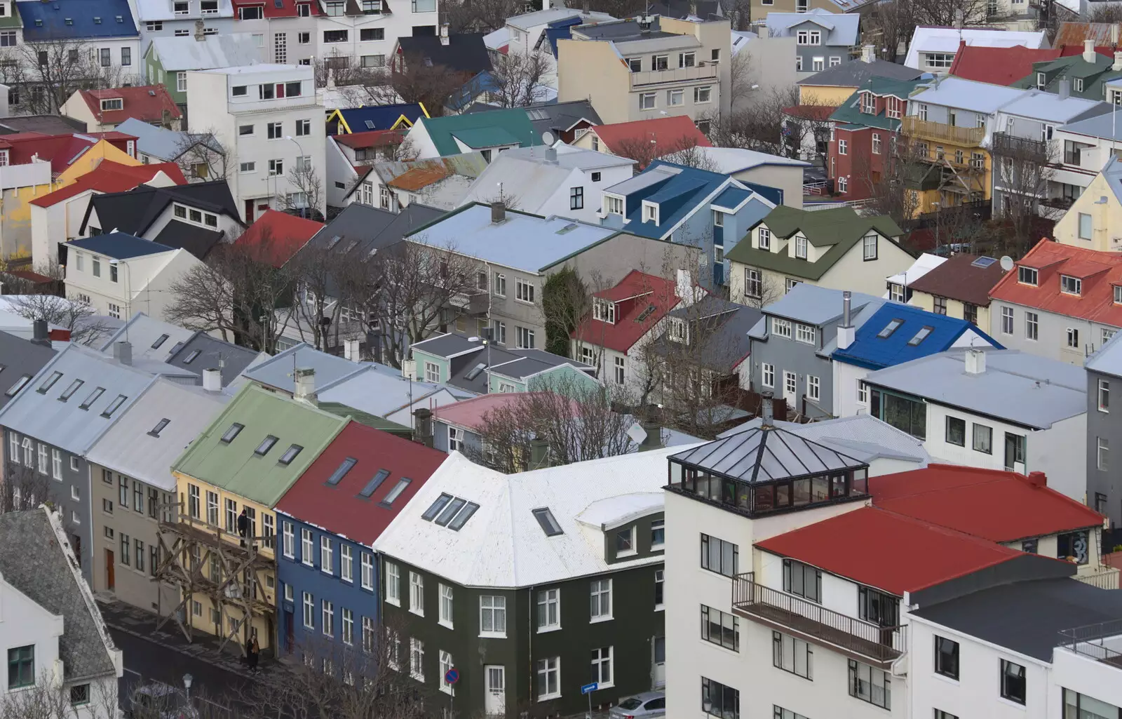 Packed colourful houses, from Hallgrímskirkja Cathedral and Whale Watching, Reykjavik - 21st April 2017