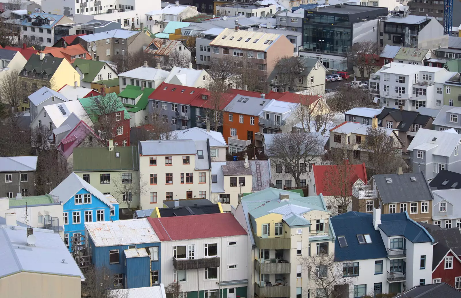 A cluster of Icelandic houses, from Hallgrímskirkja Cathedral and Whale Watching, Reykjavik - 21st April 2017