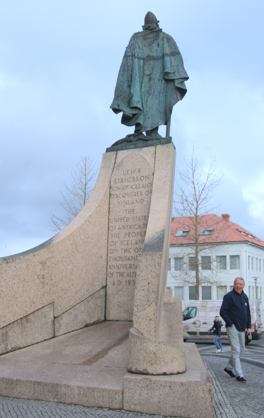 Statue of Leifr Eríksson, founder of Reykjavík from Hallgrímskirkja Cathedral and Whale Watching, Reykjavik - 21st April 2017