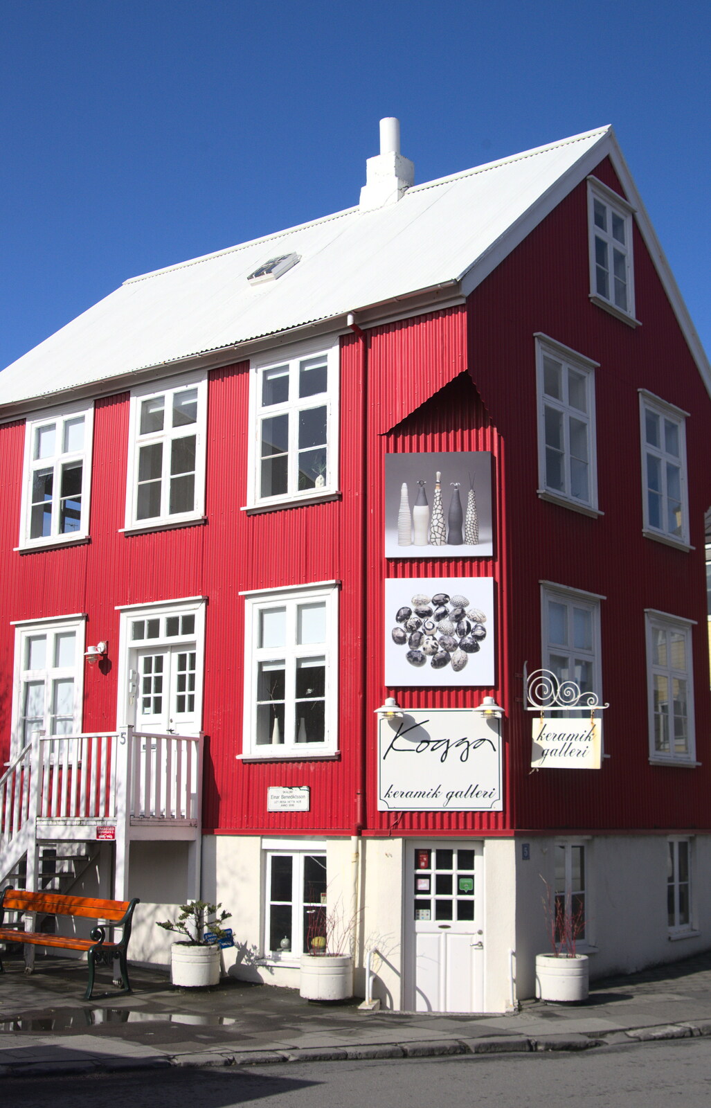 Bright red corrugated building from Hallgrímskirkja Cathedral and Whale Watching, Reykjavik - 21st April 2017
