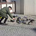 An old dude feeds the pigeons, Hallgrímskirkja Cathedral and Whale Watching, Reykjavik - 21st April 2017