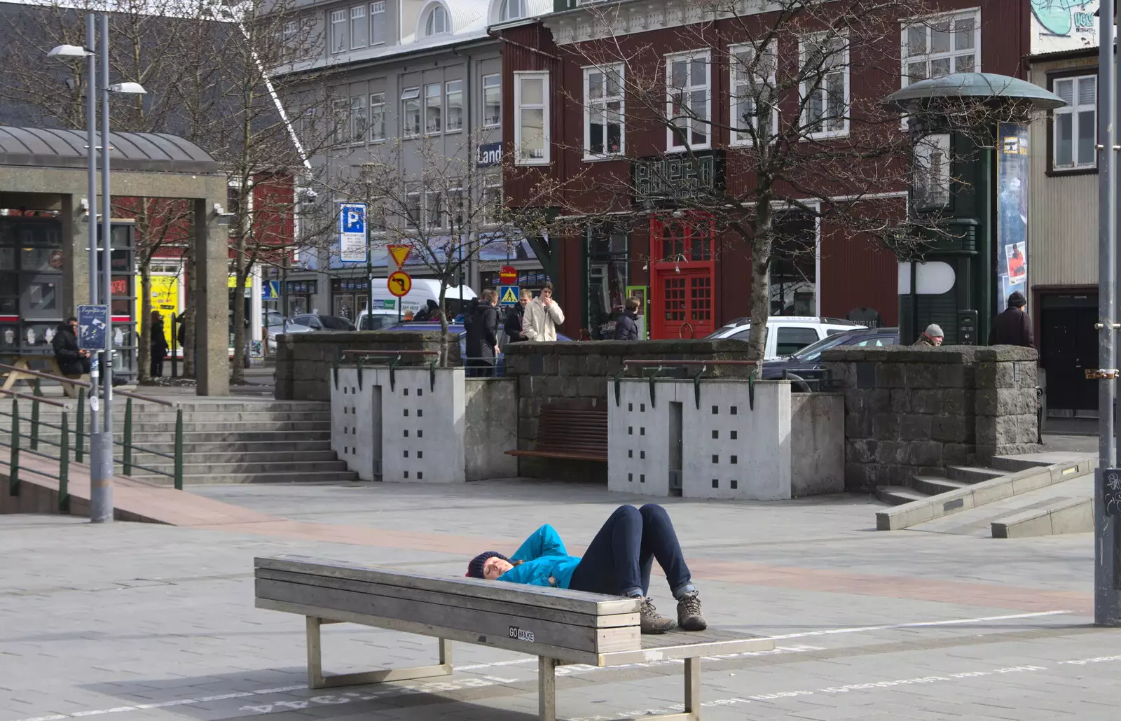 Isobel has a nap, from Hallgrímskirkja Cathedral and Whale Watching, Reykjavik - 21st April 2017