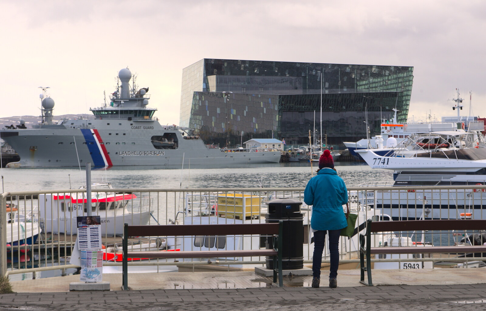 Looking over the old harbour towards Harpa from Hallgrímskirkja Cathedral and Whale Watching, Reykjavik - 21st April 2017