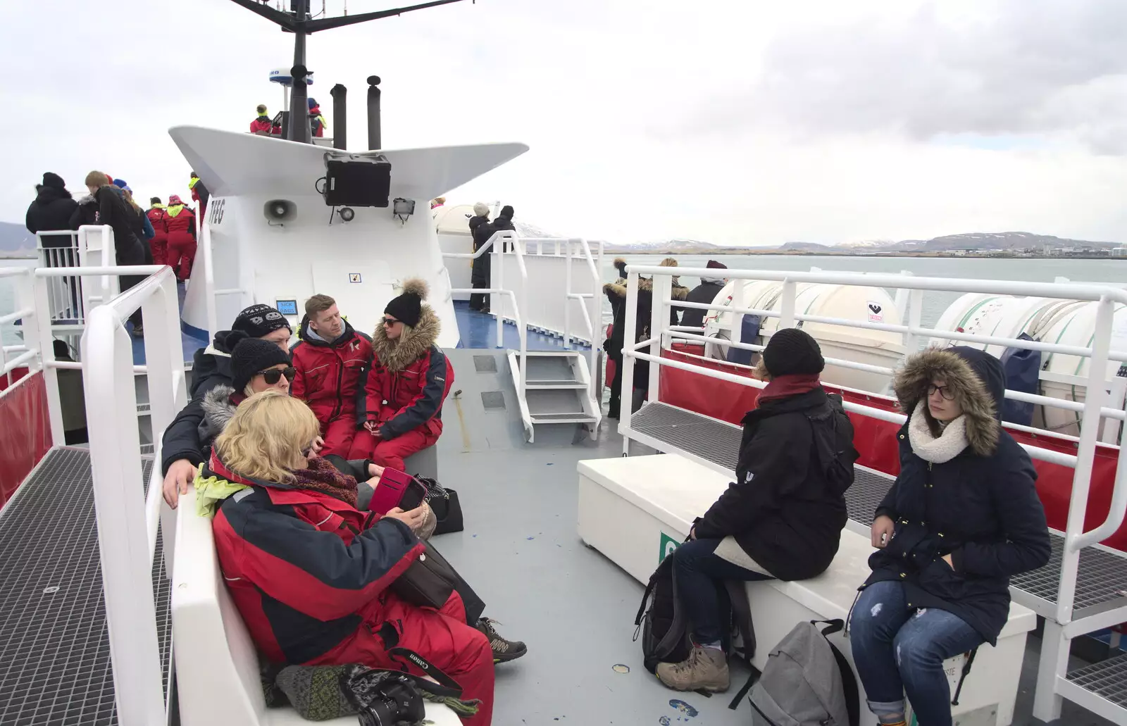 Whale watchers, from Hallgrímskirkja Cathedral and Whale Watching, Reykjavik - 21st April 2017