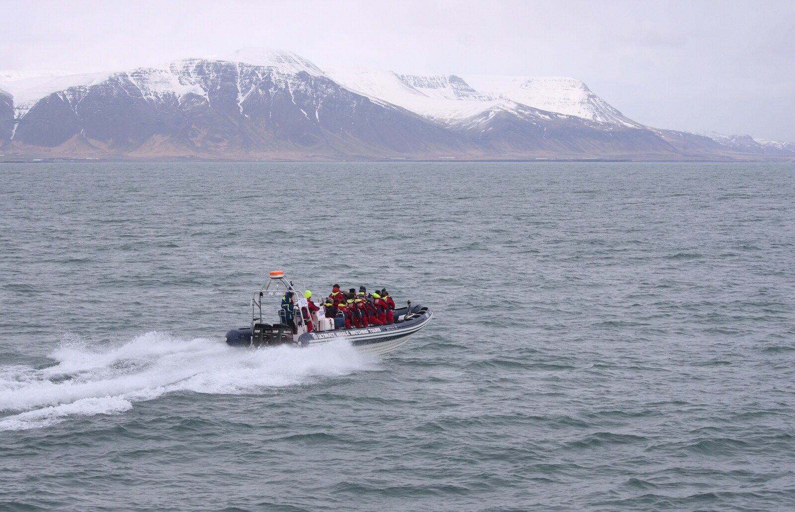 The RIB heads off from Hallgrímskirkja Cathedral and Whale Watching, Reykjavik - 21st April 2017