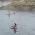 Isobel floats around Gamla Laugin in Flúðir, The Golden Circle of Ísland, Iceland - 22nd April 2017