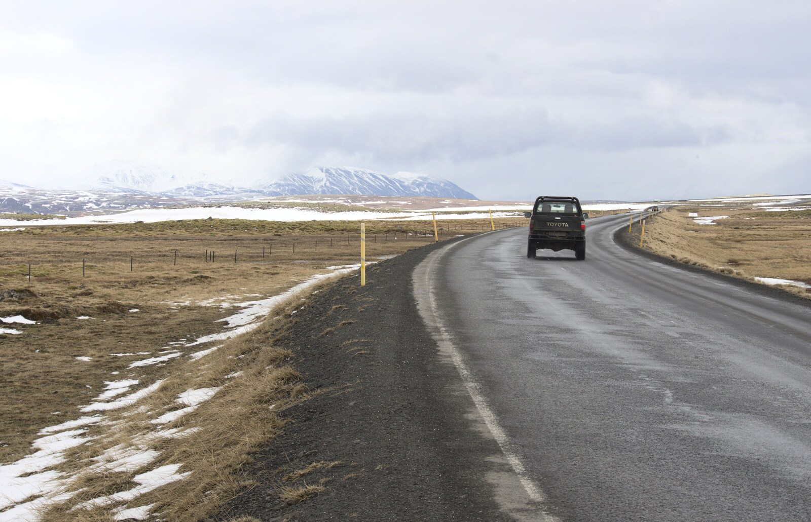 A 4x4 heads off to the mountains from The Golden Circle of Ísland, Iceland - 22nd April 2017