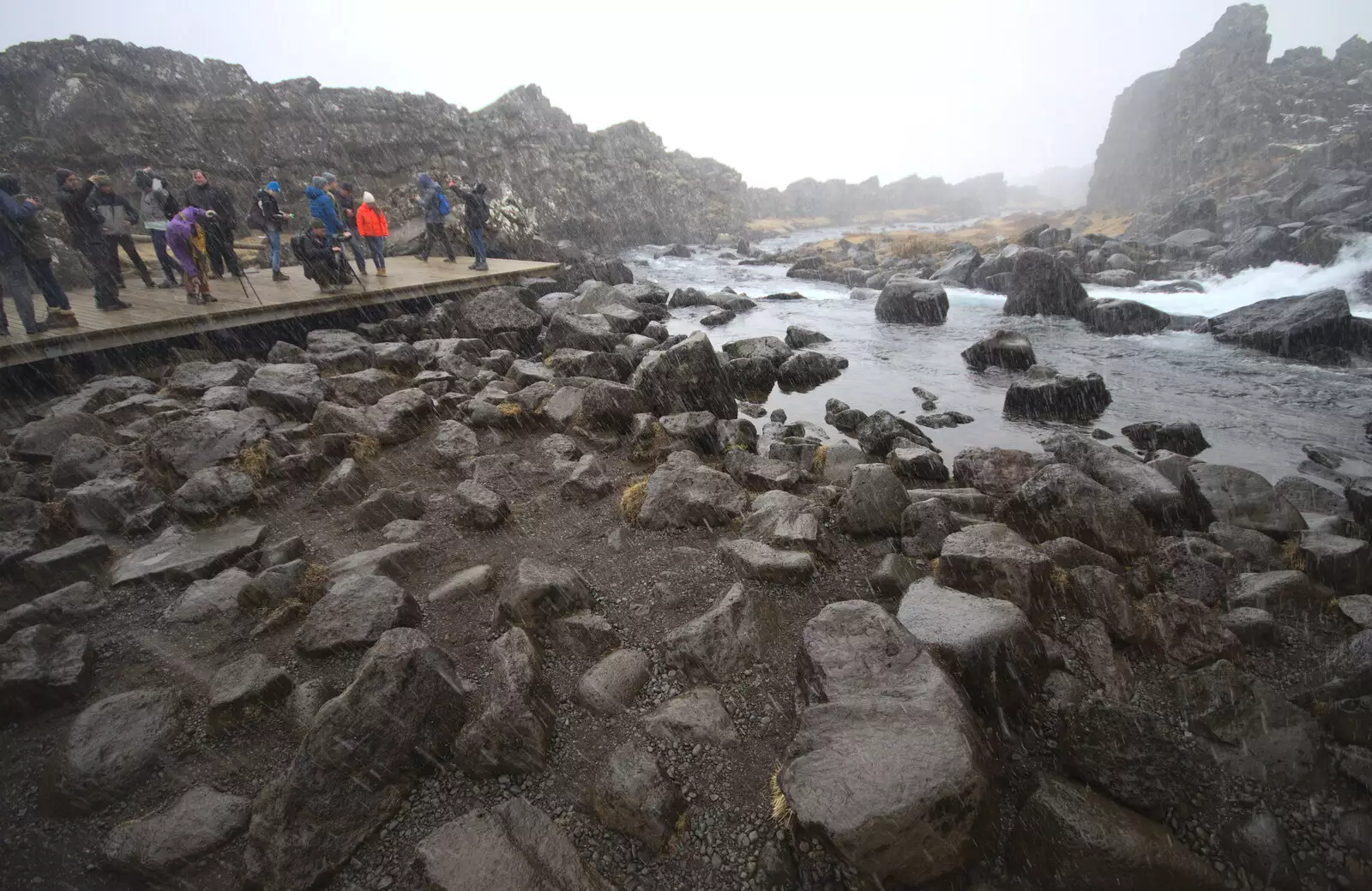 Tourists mill around, from The Golden Circle of Ísland, Iceland - 22nd April 2017