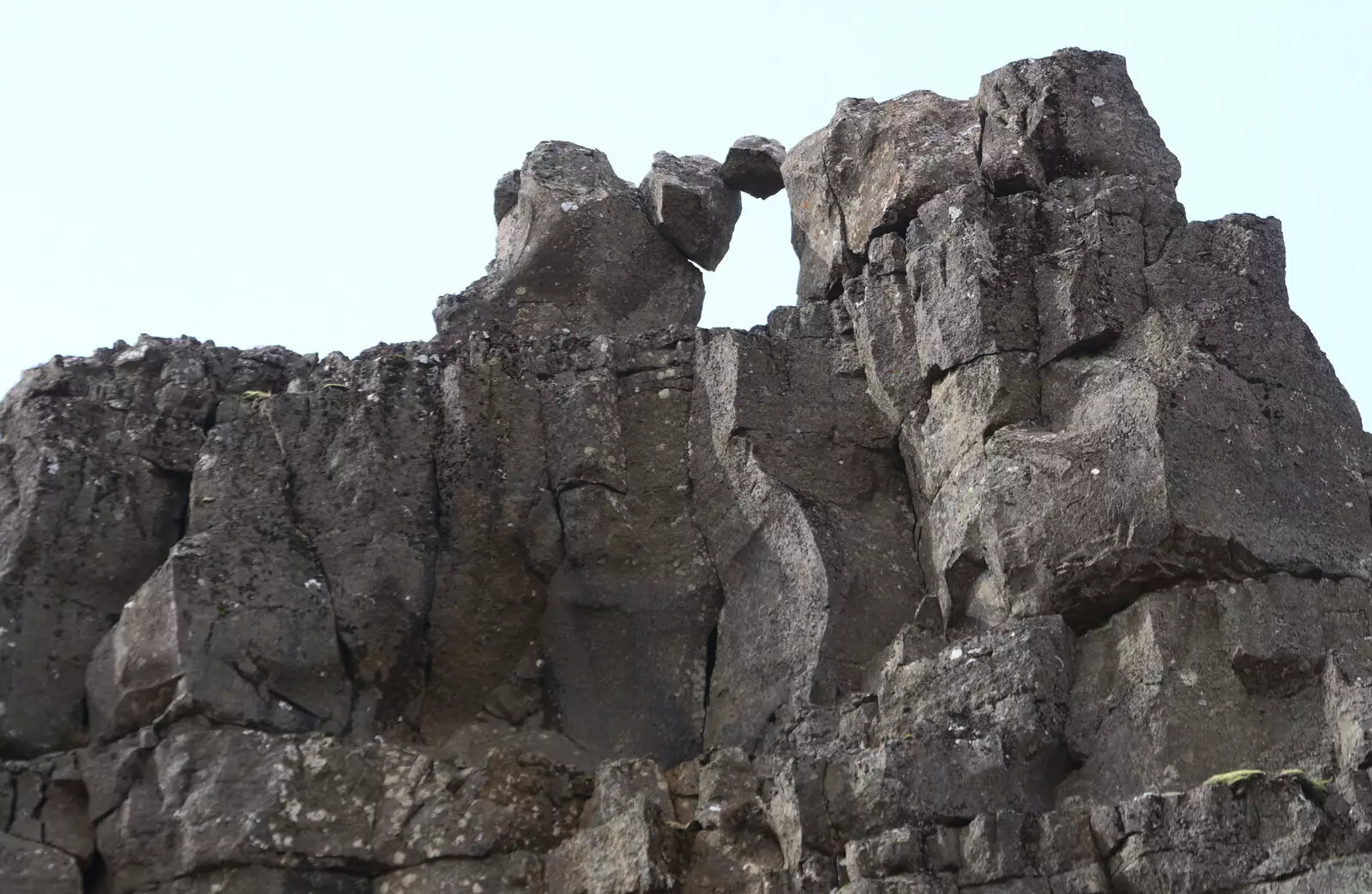 A couple of boulders perch across a gap, from The Golden Circle of Ísland, Iceland - 22nd April 2017