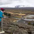 Isobel looks out over the fault plain, The Golden Circle of Ísland, Iceland - 22nd April 2017