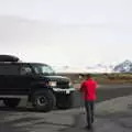 Some dude inspects a monster truck, The Golden Circle of Ísland, Iceland - 22nd April 2017