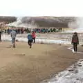 Crowds roam around at Geysir, The Golden Circle of Ísland, Iceland - 22nd April 2017