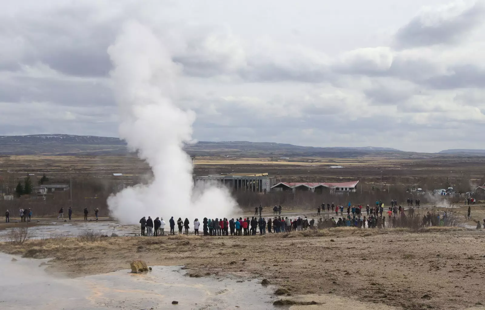 The geyser looks like a rocket launch, from The Golden Circle of Ísland, Iceland - 22nd April 2017