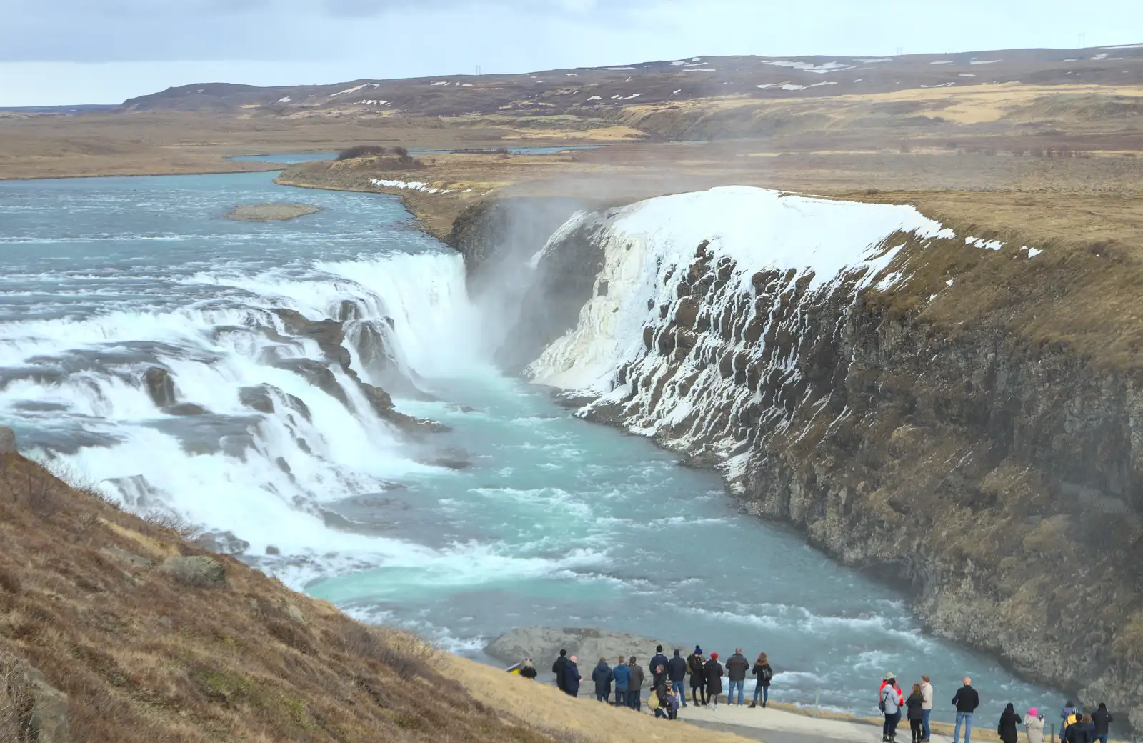 The epic Gullfoss waterfall is the next stop, from The Golden Circle of Ísland, Iceland - 22nd April 2017