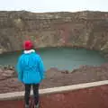 Isobel looks at the crater lake, The Golden Circle of Ísland, Iceland - 22nd April 2017