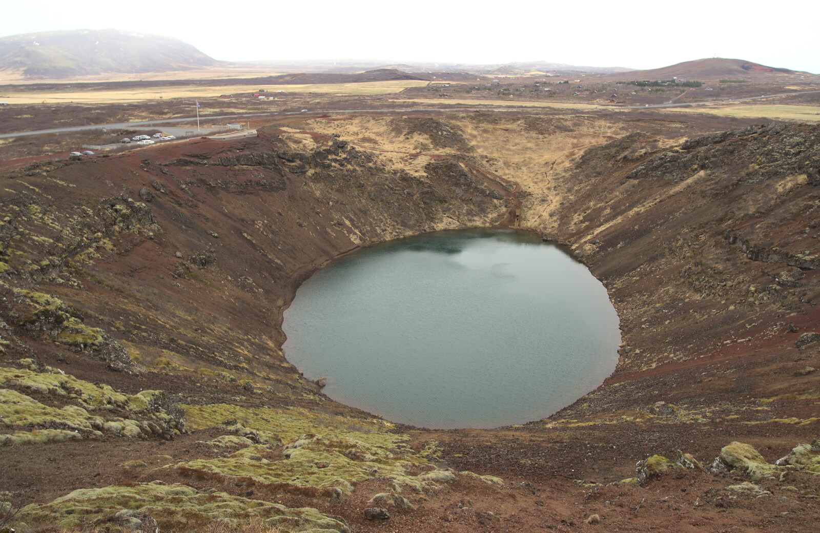 Volcano crater from The Golden Circle of Ísland, Iceland - 22nd April 2017