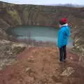 Isobel inspects the crater, The Golden Circle of Ísland, Iceland - 22nd April 2017