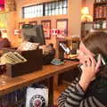 Isobel's on the phone in the Laundromat Café, Stríðsminjar War Relics, Perlan and Street Art, Reykjavik, Iceland - 23rd April 2017