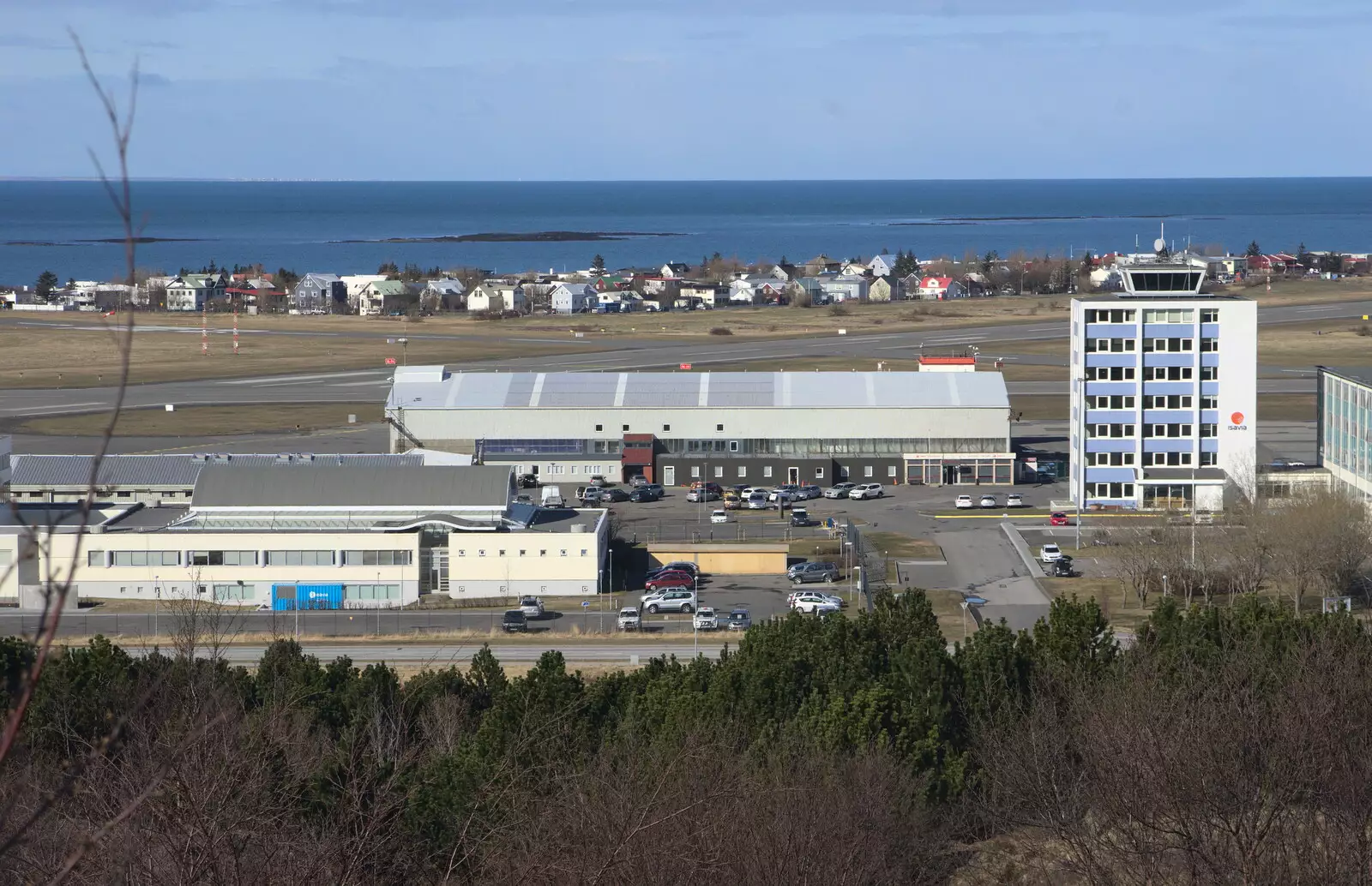 The view from Howitzer Hill of the airport in 2017, from Stríðsminjar War Relics, Perlan and Street Art, Reykjavik, Iceland - 23rd April 2017