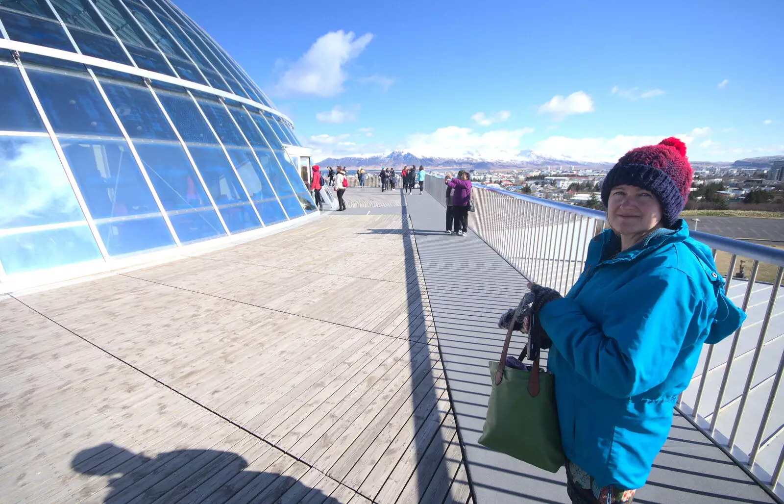 Isobel at the top of Perlan, from Stríðsminjar War Relics, Perlan and Street Art, Reykjavik, Iceland - 23rd April 2017