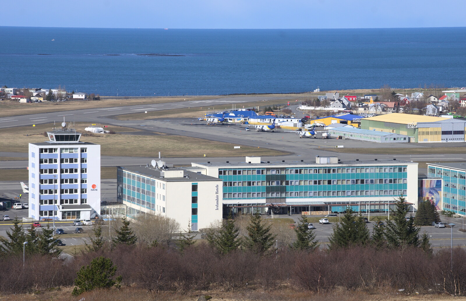 Another view of our hotel and the airport from Stríðsminjar War Relics, Perlan and Street Art, Reykjavik, Iceland - 23rd April 2017
