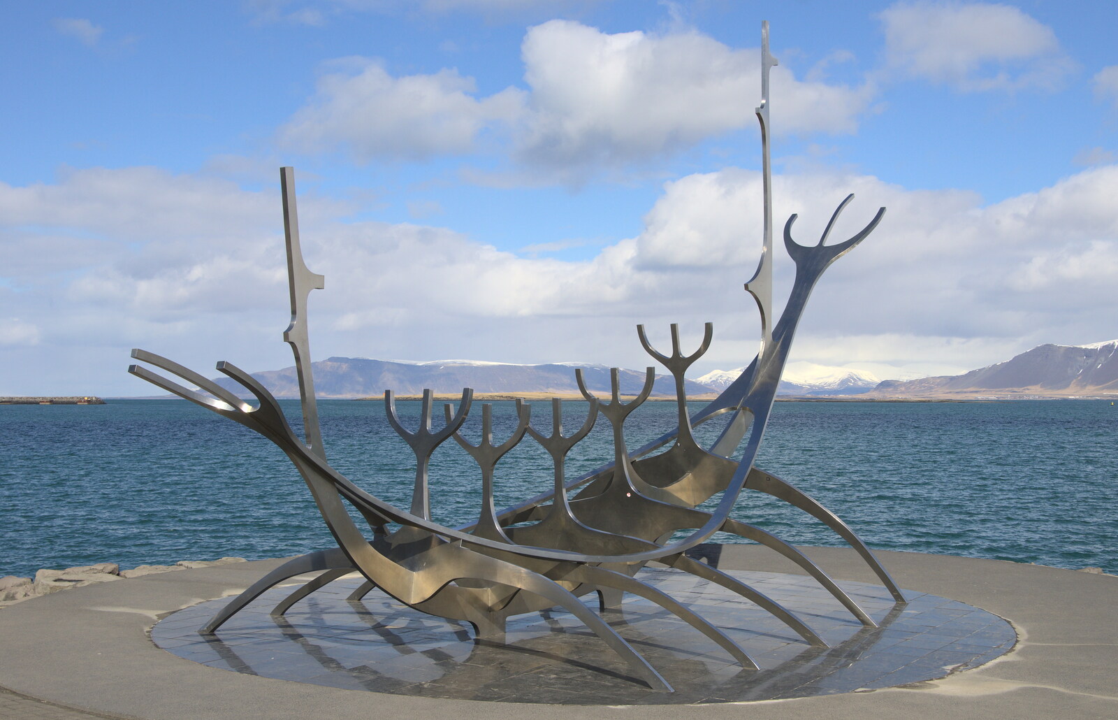 The Solfar 'Sun Voyager' sculpture from Stríðsminjar War Relics, Perlan and Street Art, Reykjavik, Iceland - 23rd April 2017