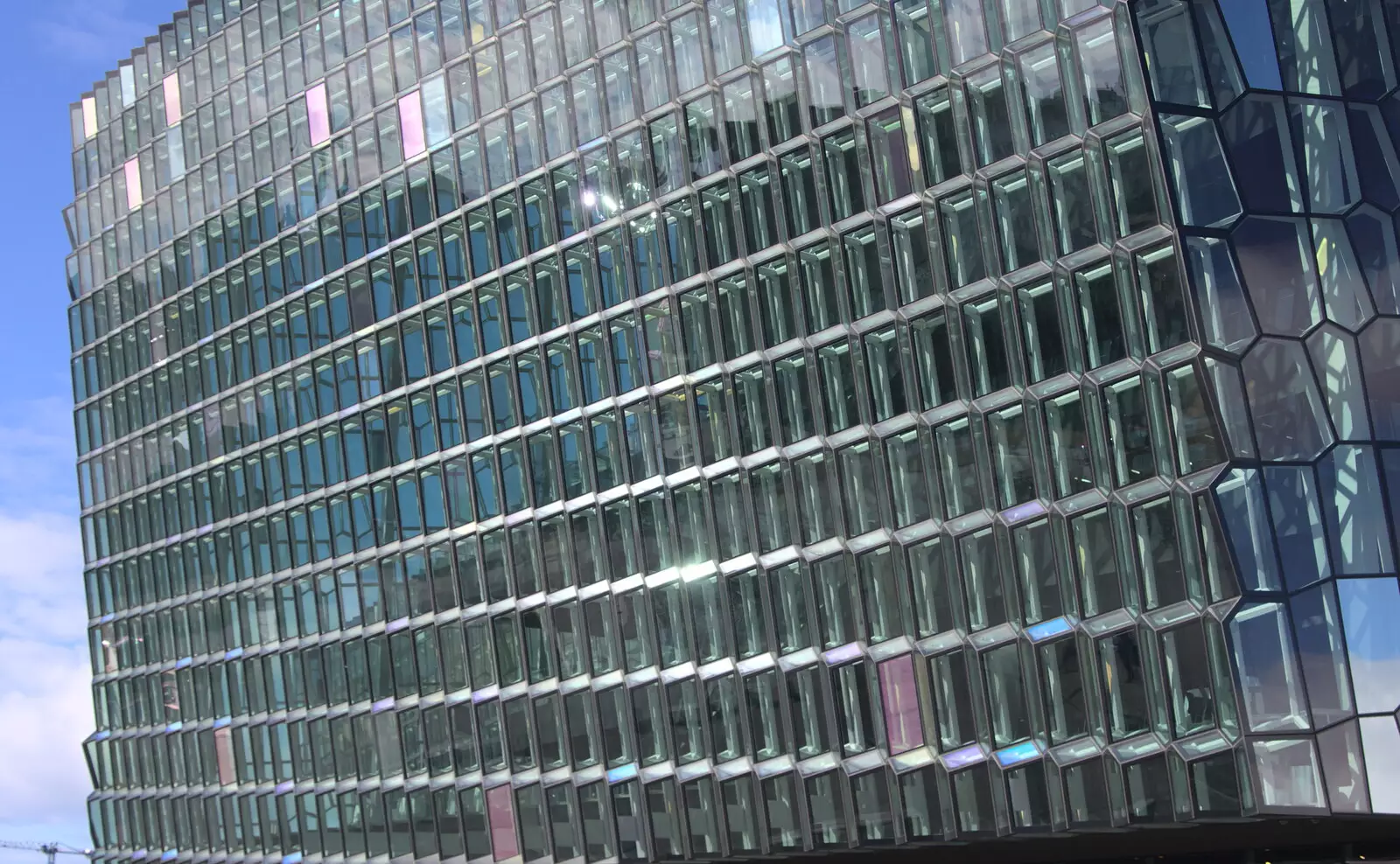 The dramatic glass wall of the Harpa, from Stríðsminjar War Relics, Perlan and Street Art, Reykjavik, Iceland - 23rd April 2017