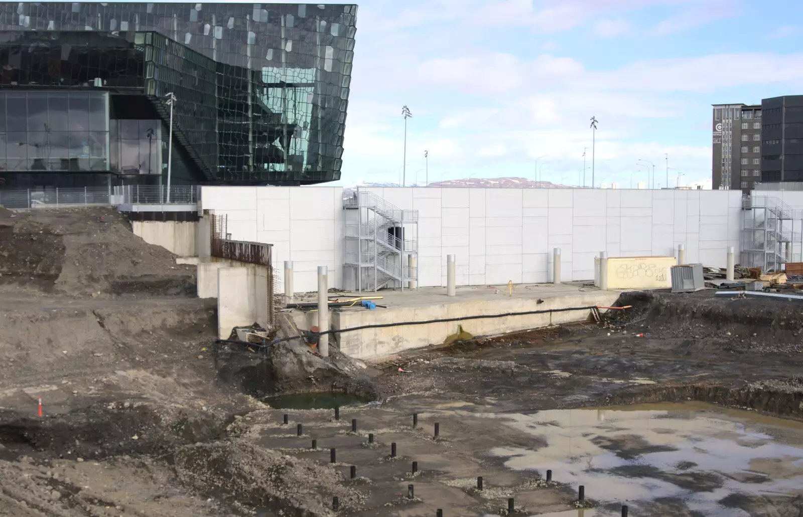 Excavations behind the Harpa, from Stríðsminjar War Relics, Perlan and Street Art, Reykjavik, Iceland - 23rd April 2017