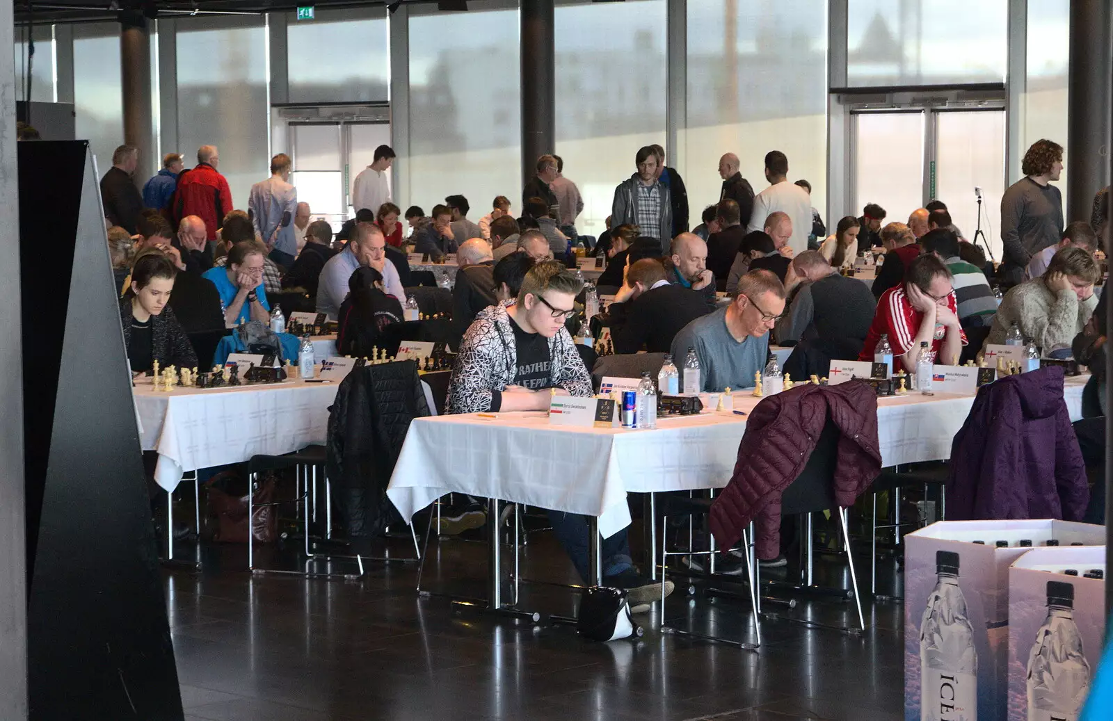 The Harpa chess tournament is in full swing, from Stríðsminjar War Relics, Perlan and Street Art, Reykjavik, Iceland - 23rd April 2017