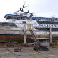 A whale-watching boat is repaired, Stríðsminjar War Relics, Perlan and Street Art, Reykjavik, Iceland - 23rd April 2017