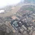 An aerial view of Canary Wharf and the O2, The Journey Home, Reykjavik, London and Brantham - 24th April 2017