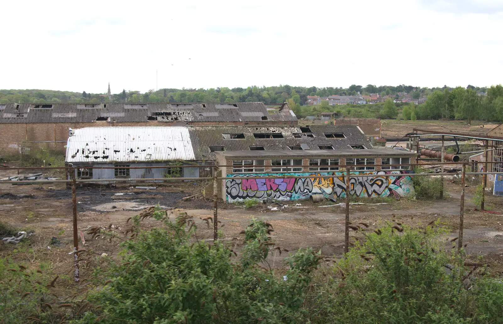 Derelict buildings at Brantham, from The Journey Home, Reykjavik, London and Brantham - 24th April 2017