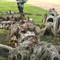 Isobel looks at mangled engines, Norfolk and Suffolk Aviation Museum, Flixton, Suffolk - 30th April 2017