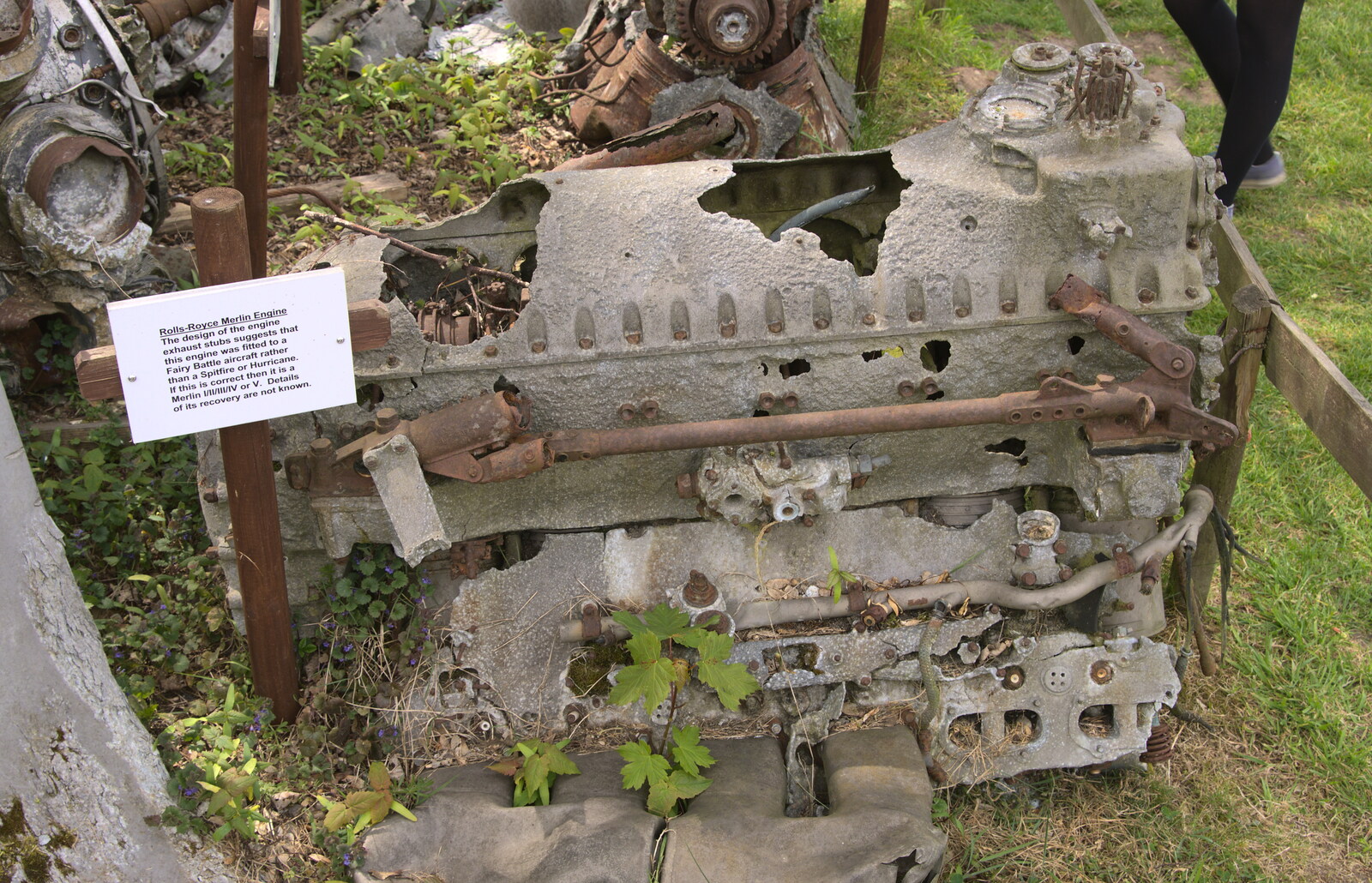 The remains of a Rolls-Royce Merlin from Norfolk and Suffolk Aviation Museum, Flixton, Suffolk - 30th April 2017
