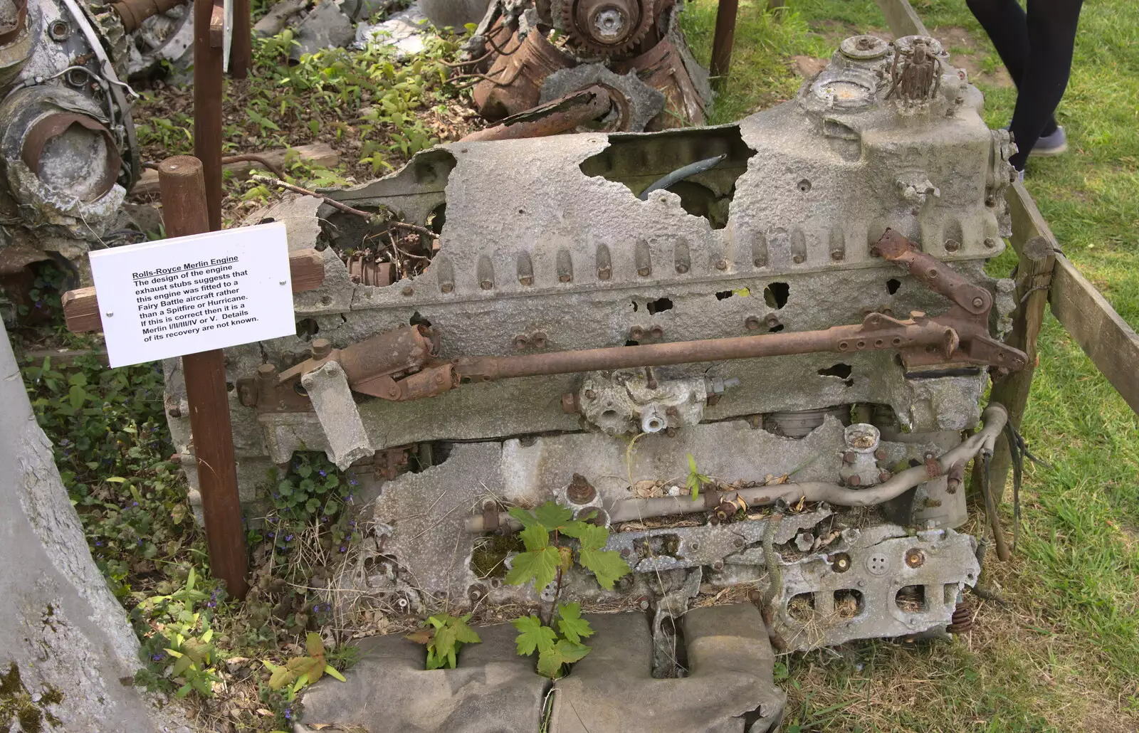 The remains of a Rolls-Royce Merlin, from Norfolk and Suffolk Aviation Museum, Flixton, Suffolk - 30th April 2017