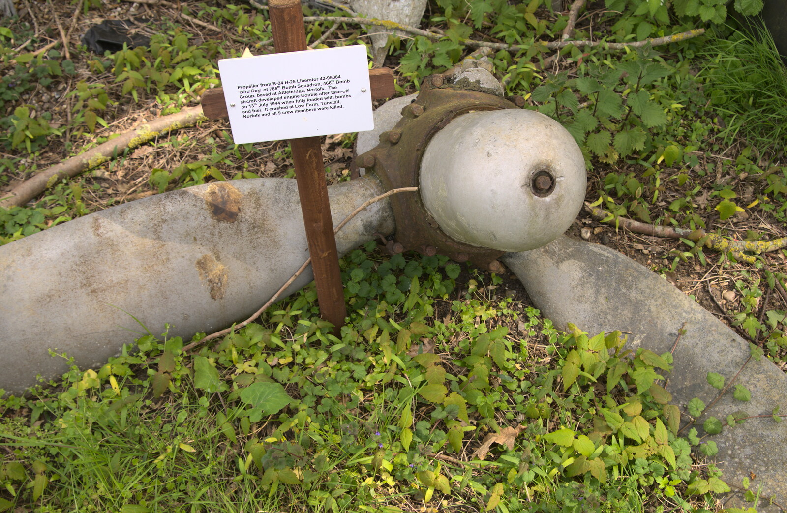 The propellor from a crashed B-24 Liberator from Norfolk and Suffolk Aviation Museum, Flixton, Suffolk - 30th April 2017