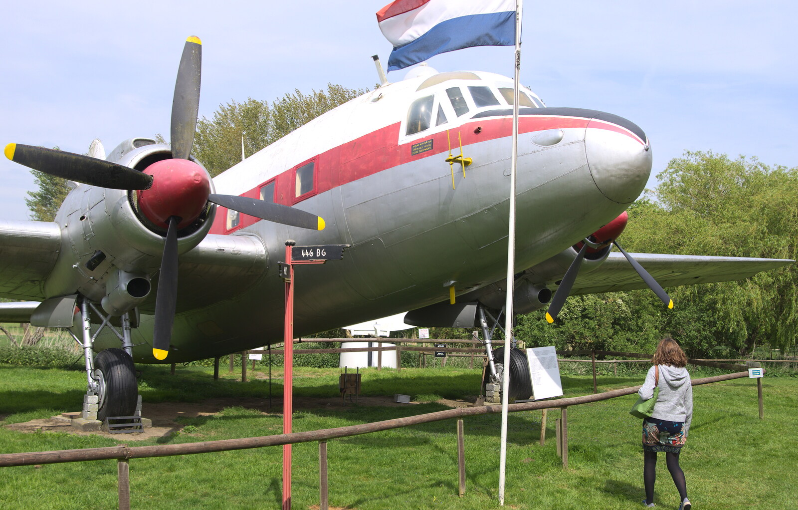 Isobel looks at a plane from Norfolk and Suffolk Aviation Museum, Flixton, Suffolk - 30th April 2017