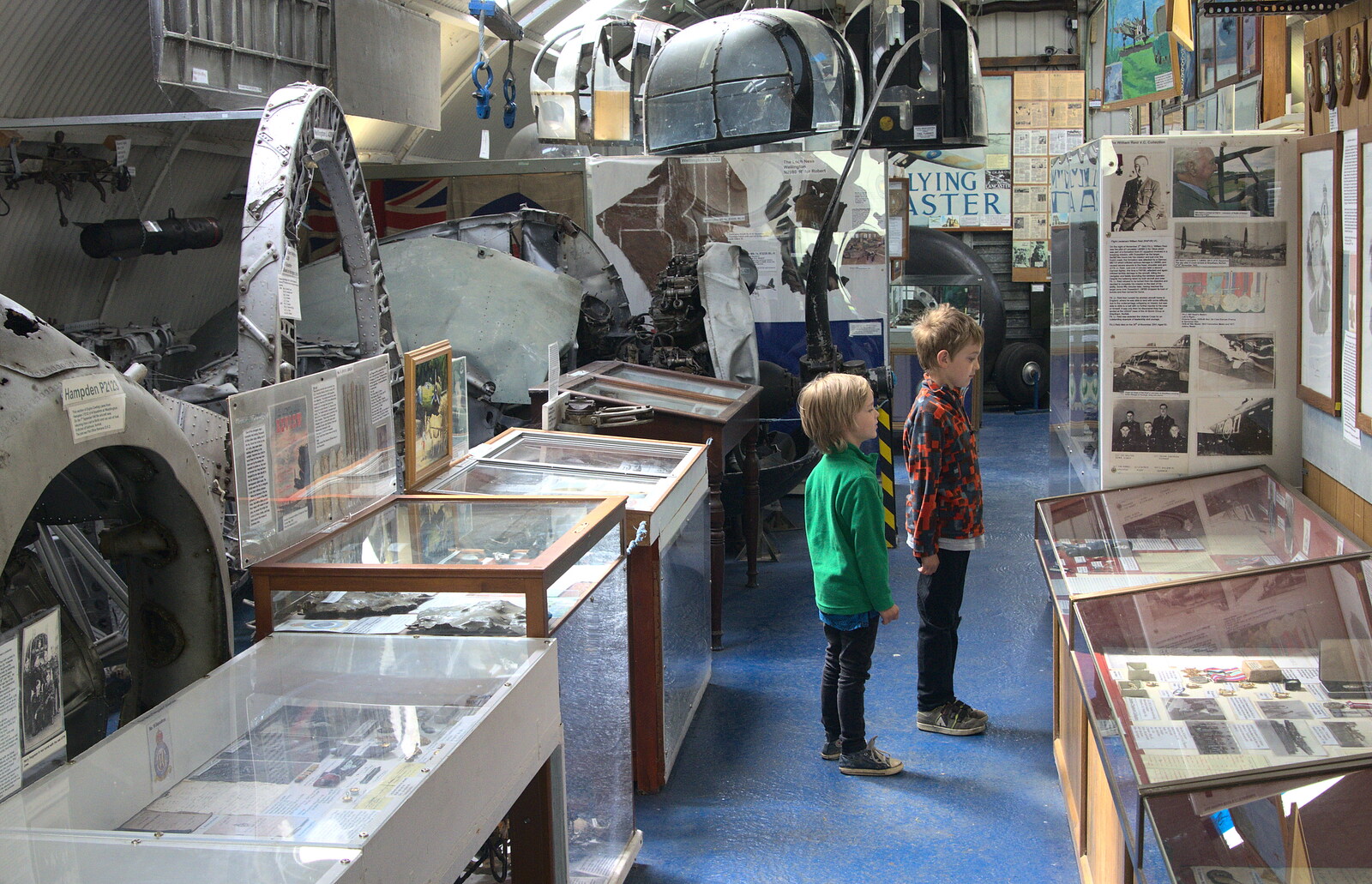 The boys look at more exhibits from Norfolk and Suffolk Aviation Museum, Flixton, Suffolk - 30th April 2017