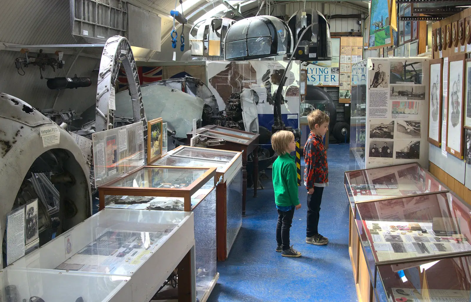 The boys look at more exhibits, from Norfolk and Suffolk Aviation Museum, Flixton, Suffolk - 30th April 2017