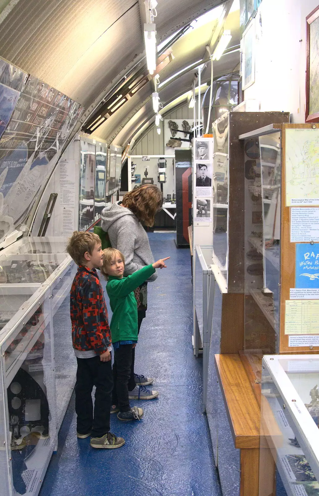 Harry points at something, from Norfolk and Suffolk Aviation Museum, Flixton, Suffolk - 30th April 2017