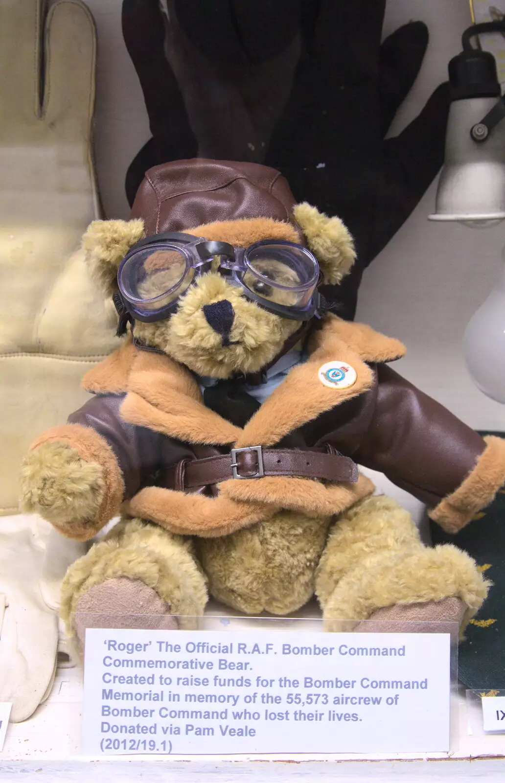 Roger, the official RAF Bomber Command bear, from Norfolk and Suffolk Aviation Museum, Flixton, Suffolk - 30th April 2017