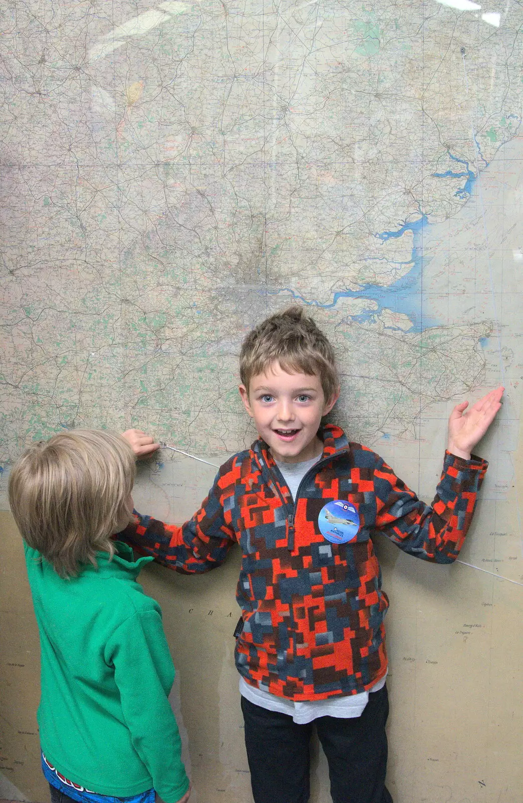 Fred and a chart, from Norfolk and Suffolk Aviation Museum, Flixton, Suffolk - 30th April 2017