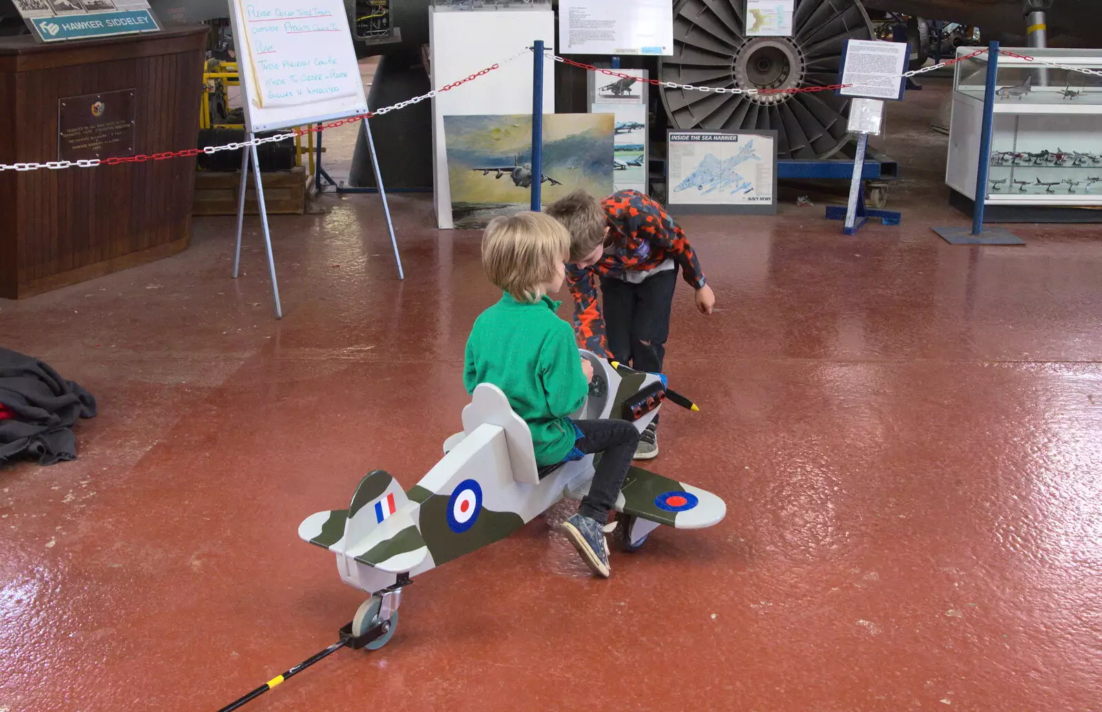 Harry's on a mini plane, from Norfolk and Suffolk Aviation Museum, Flixton, Suffolk - 30th April 2017