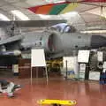 Harry roams around in front of a Harrier jump-jet, Norfolk and Suffolk Aviation Museum, Flixton, Suffolk - 30th April 2017