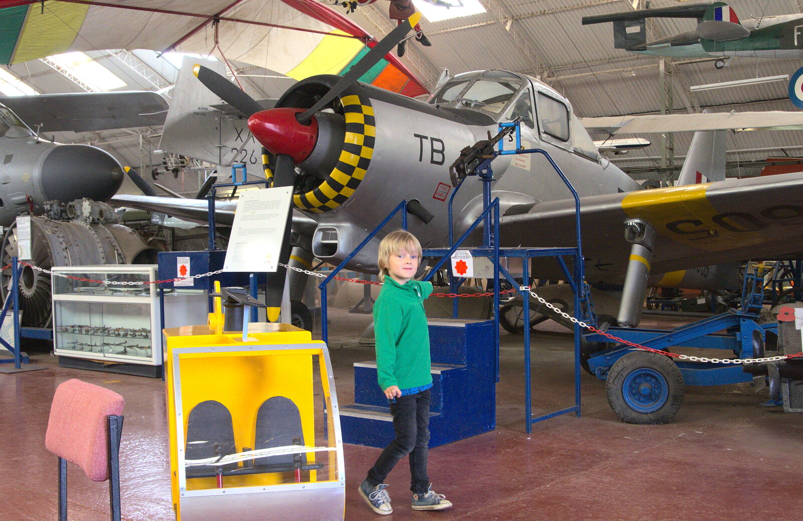 Harry points from Norfolk and Suffolk Aviation Museum, Flixton, Suffolk - 30th April 2017
