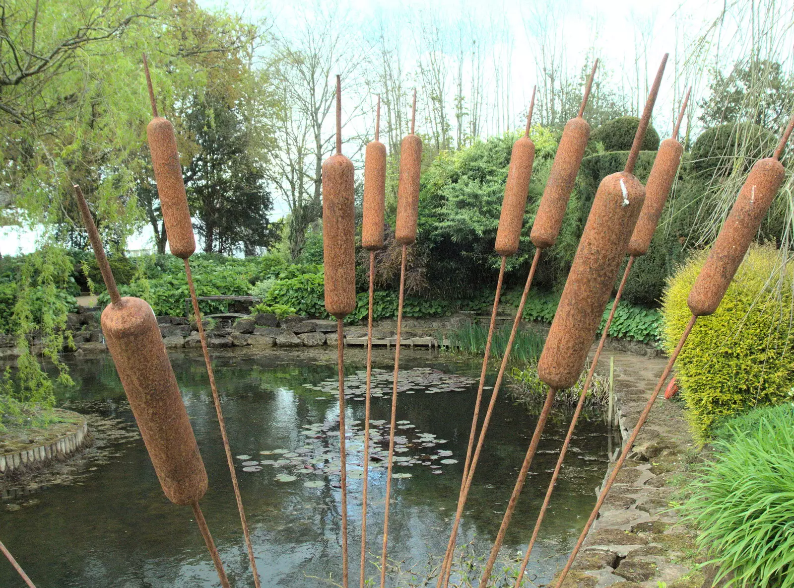 Metal bull-rush installation, from Campfires, Oaksmere Building and a BSCC Bike Ride, Brome, Suffolk - 4th May 2017