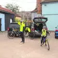 Isobel, and Fred on his bike, The Last-Ever BSCC Weekend Away Bike Ride, Thaxted, Essex - 6th May 2017